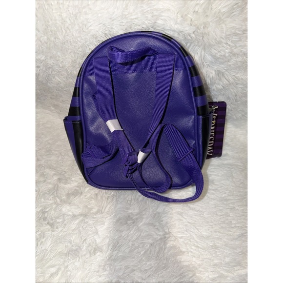 Innovations Wednesday Addams Nevermore Academy Striped Mini Backpack NEW Purple - Picture 3 of 5